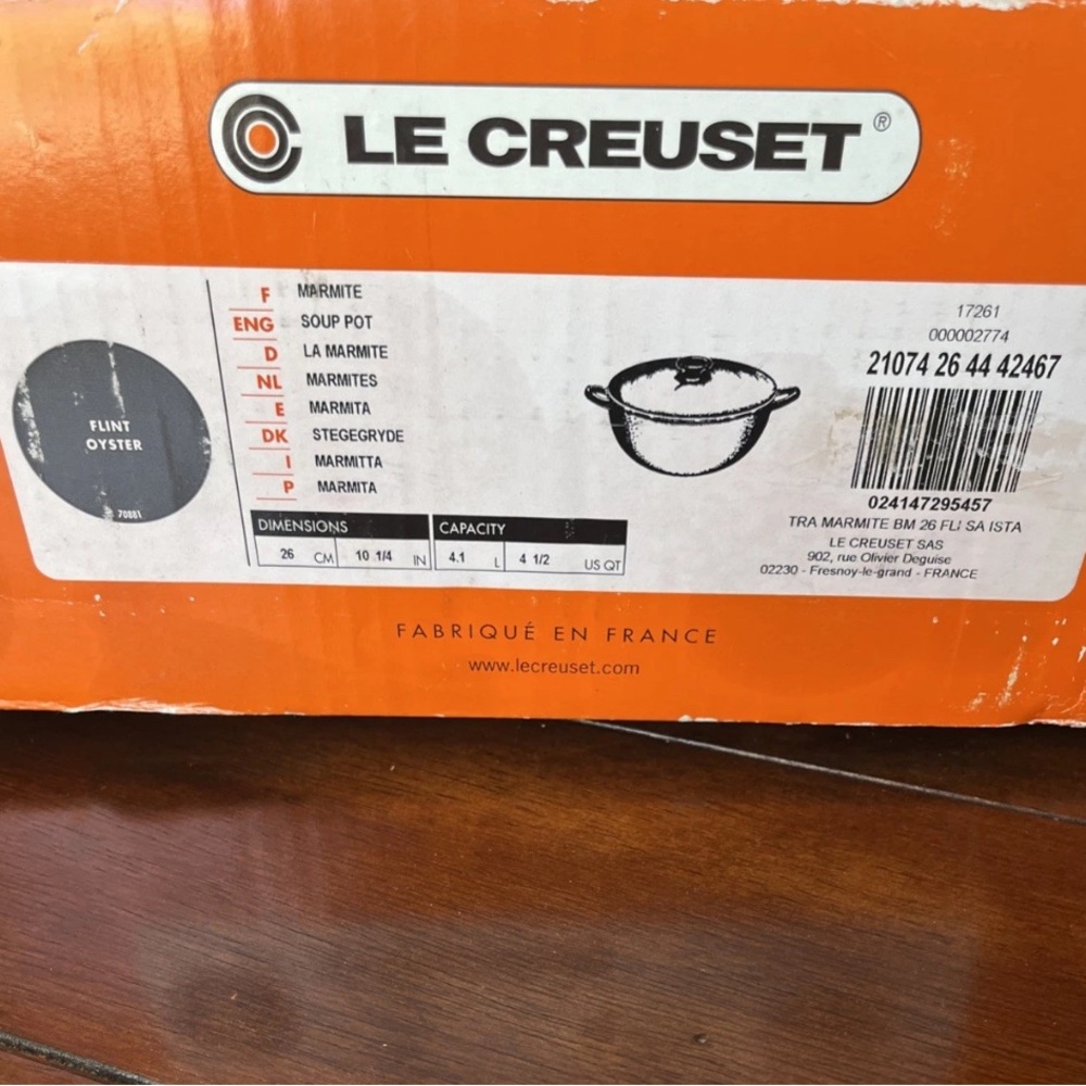 "Ocean" #26 Marmite LE CREUSET 4.5 Quart Traditional Soup Pot Cast Iron NWT - Picture 6 of 7